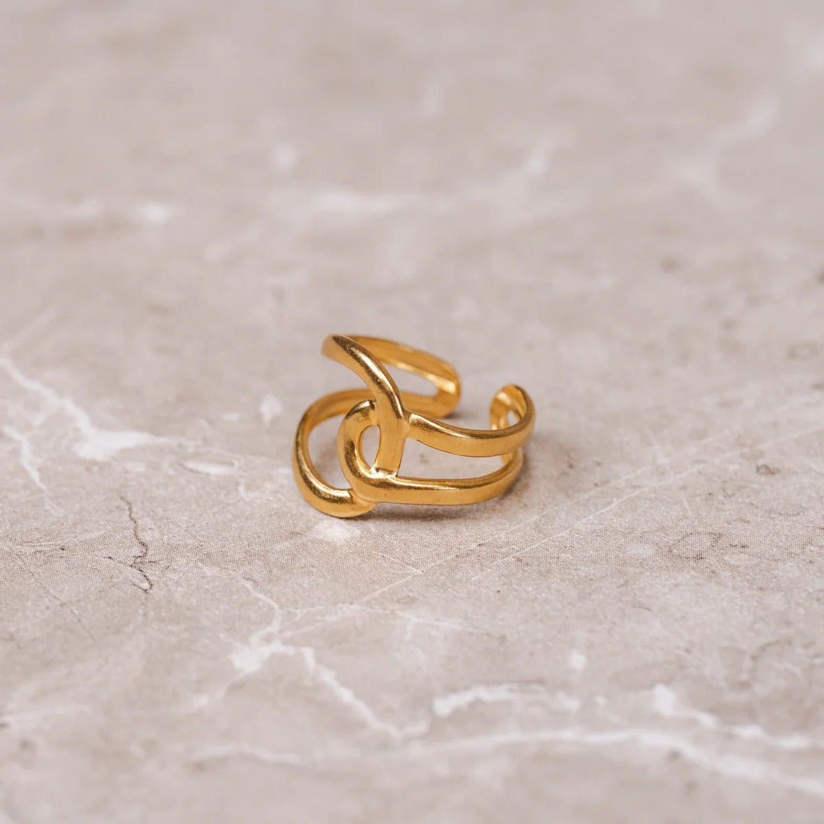 Adjustable Abstract Link Ring