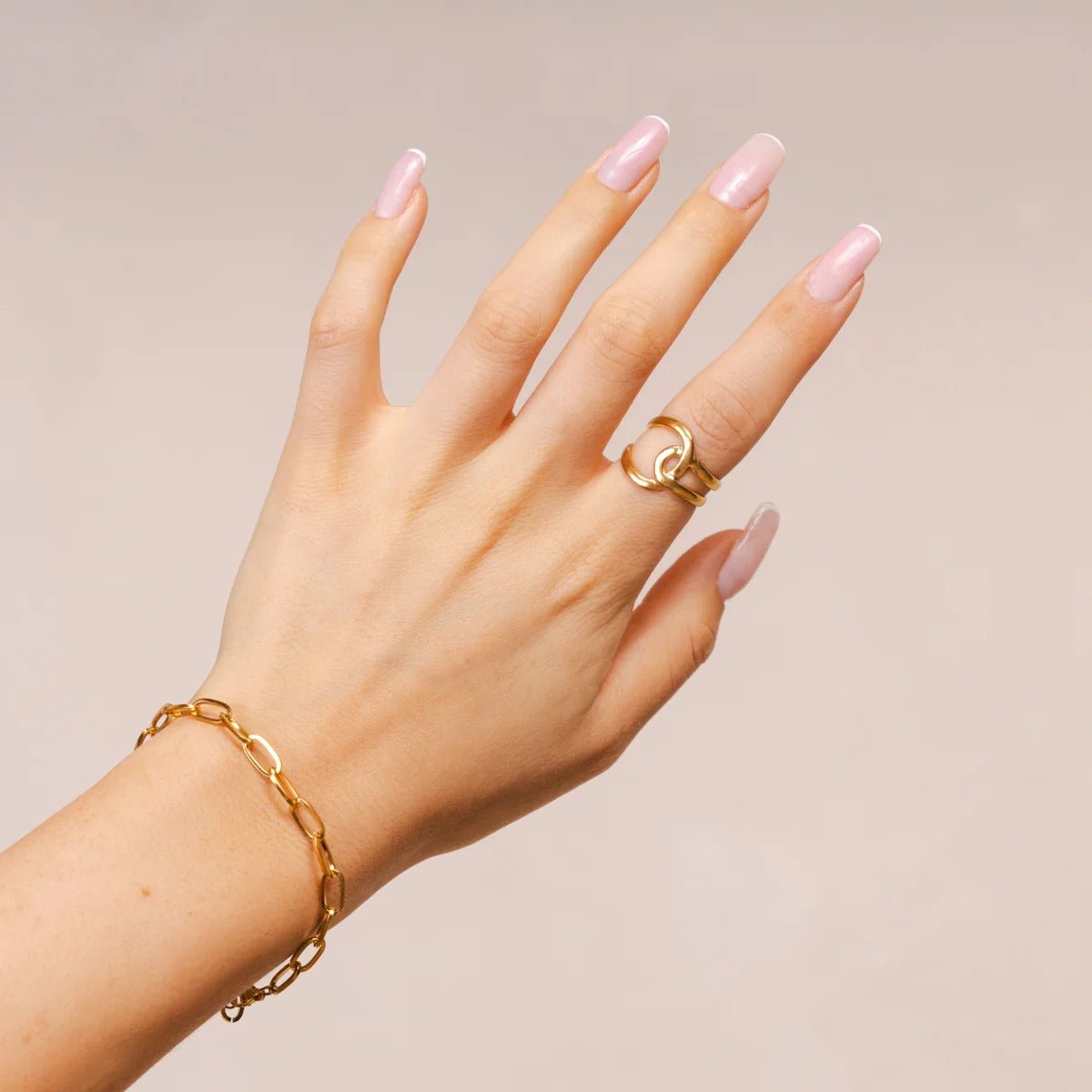 Adjustable Abstract Link Ring