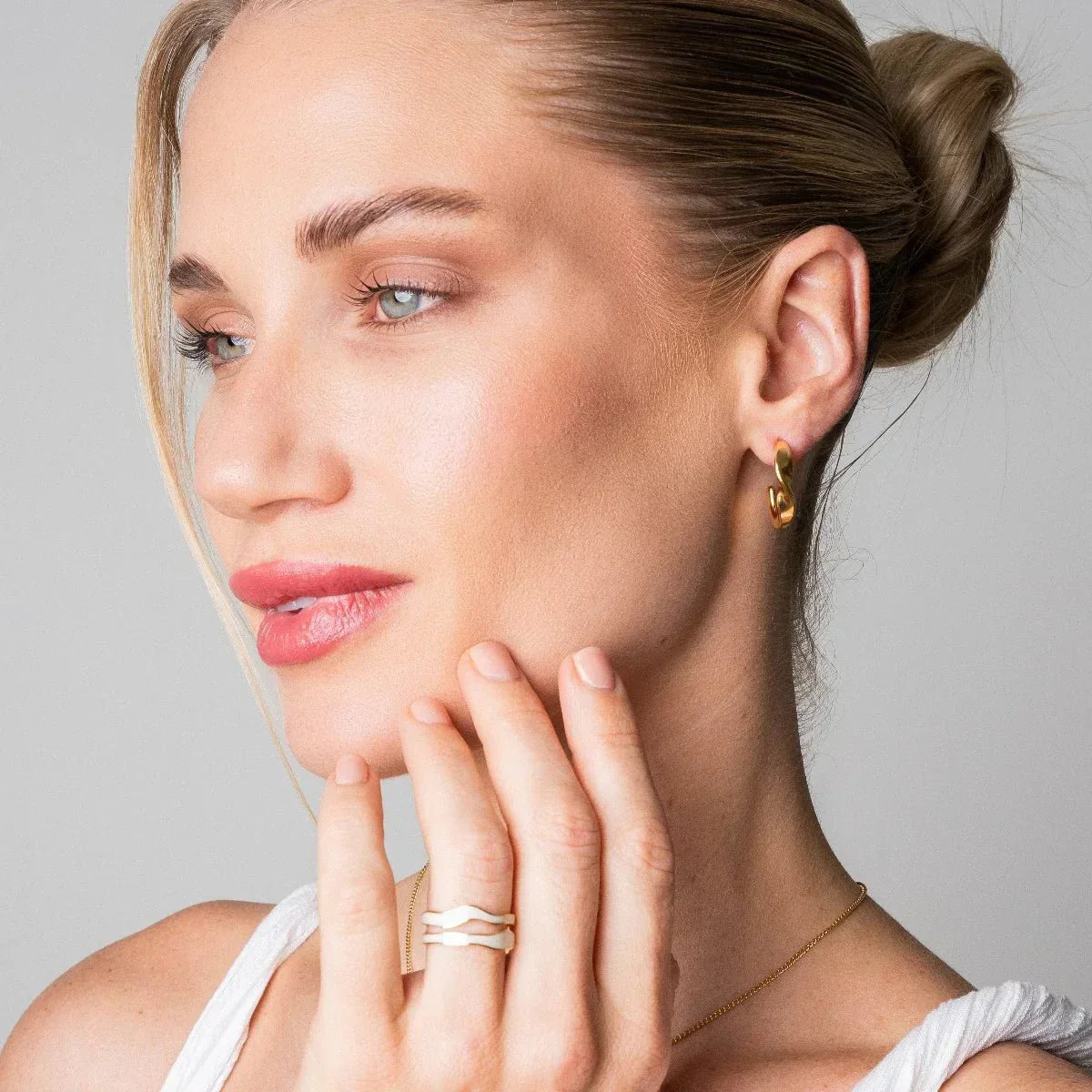 Adjustable Abstract Mother-of-Pearl Ring