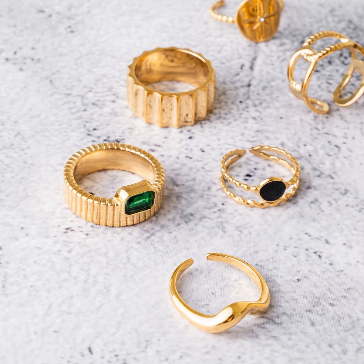 Adjustable Onyx Ring