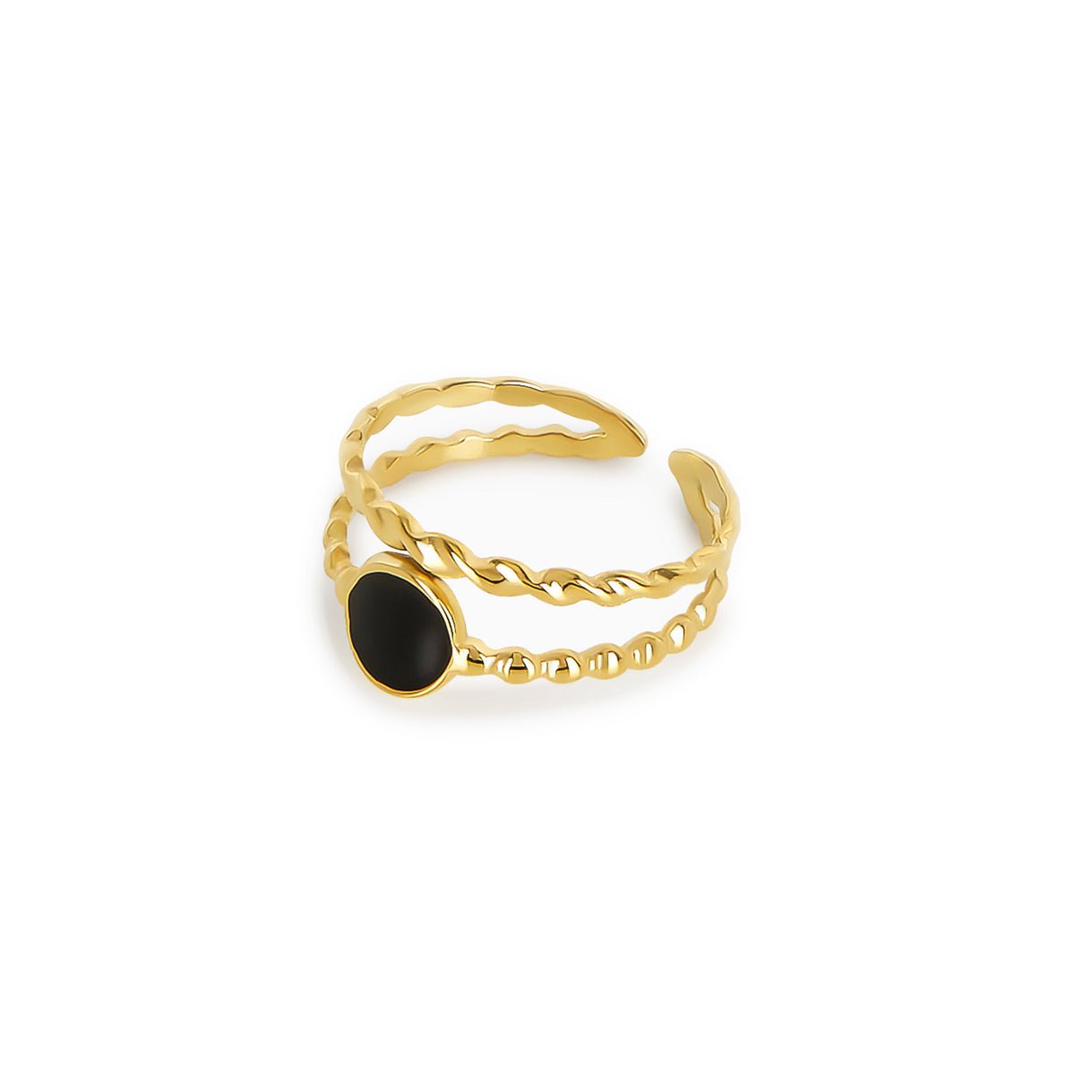 Adjustable Onyx Ring