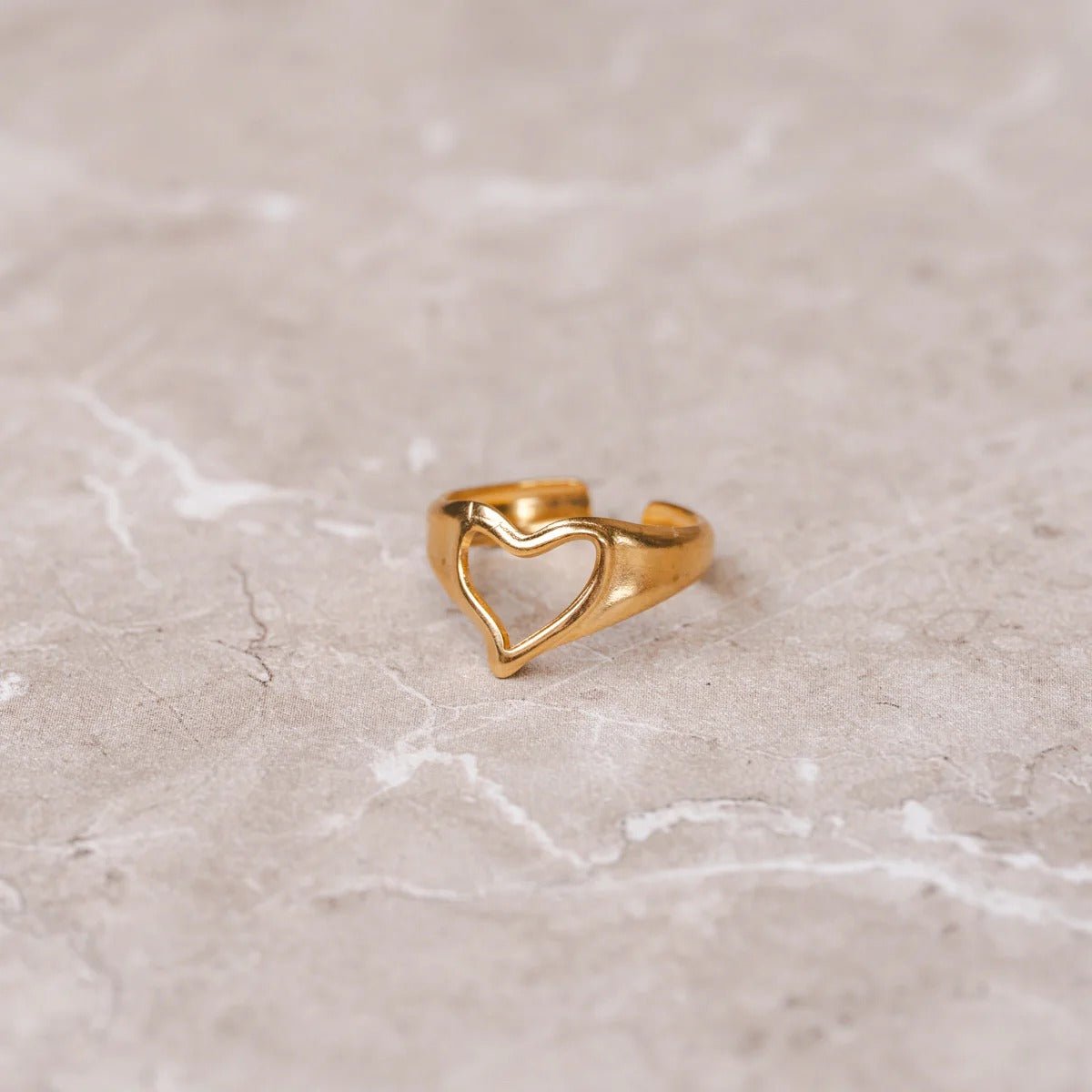 Adjustable Abstract Heart Ring