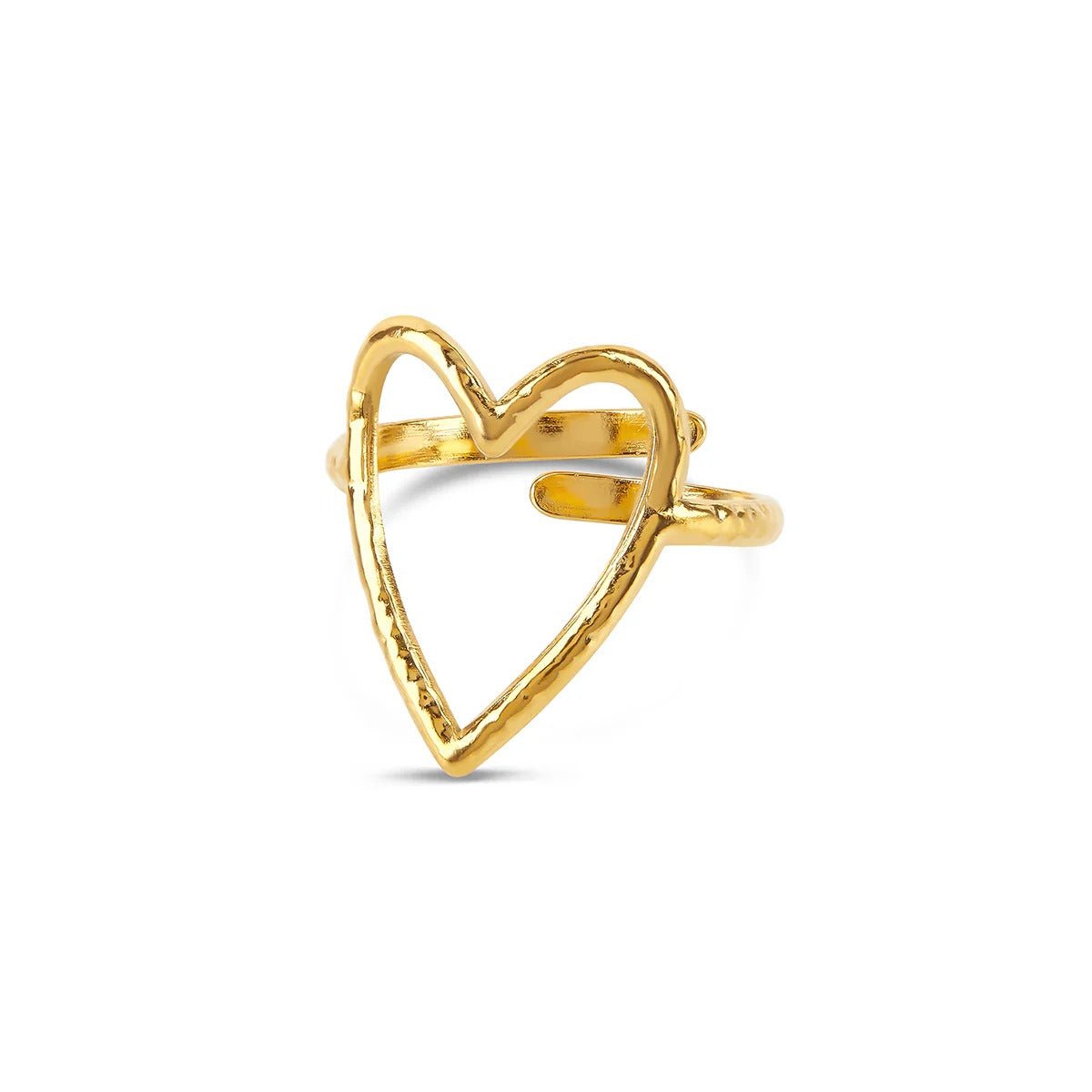 Adjustable Openwork Heart Ring