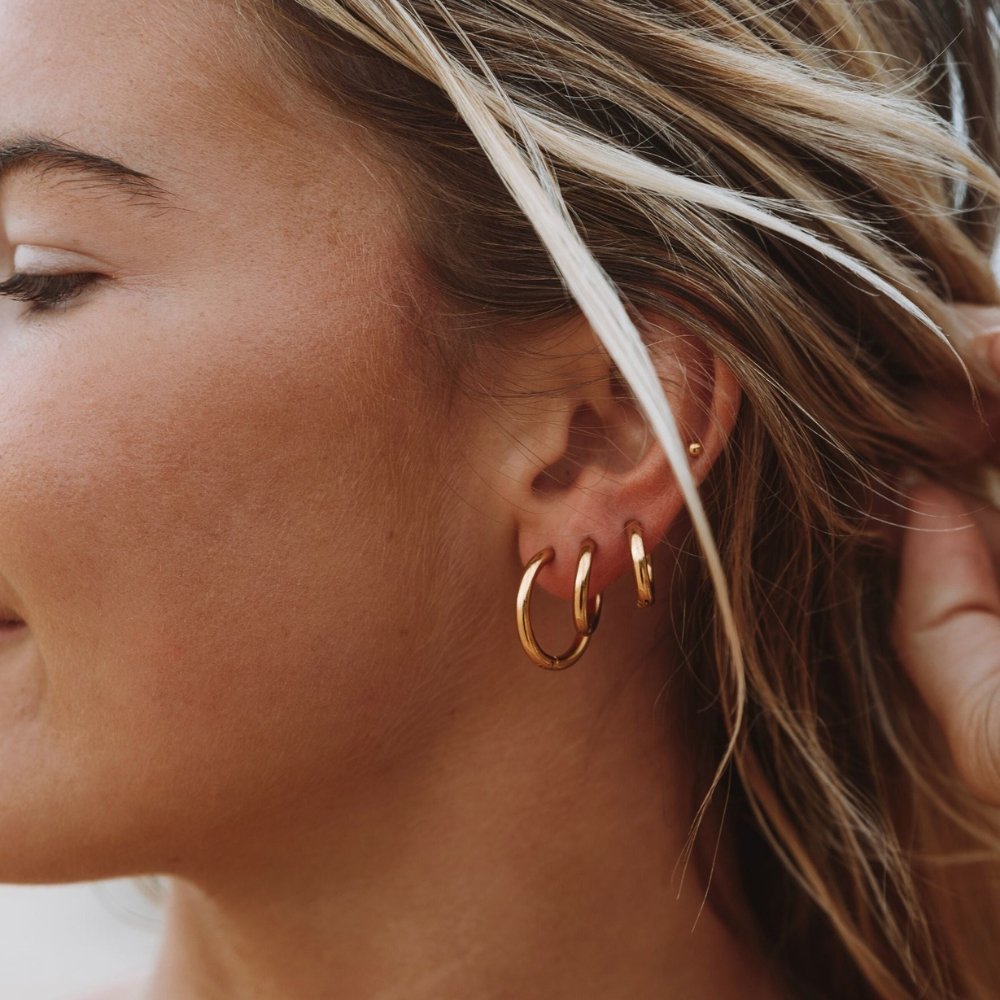 Brinco Trio de Argolas Banhado em Ouro 18K - Murano Joias