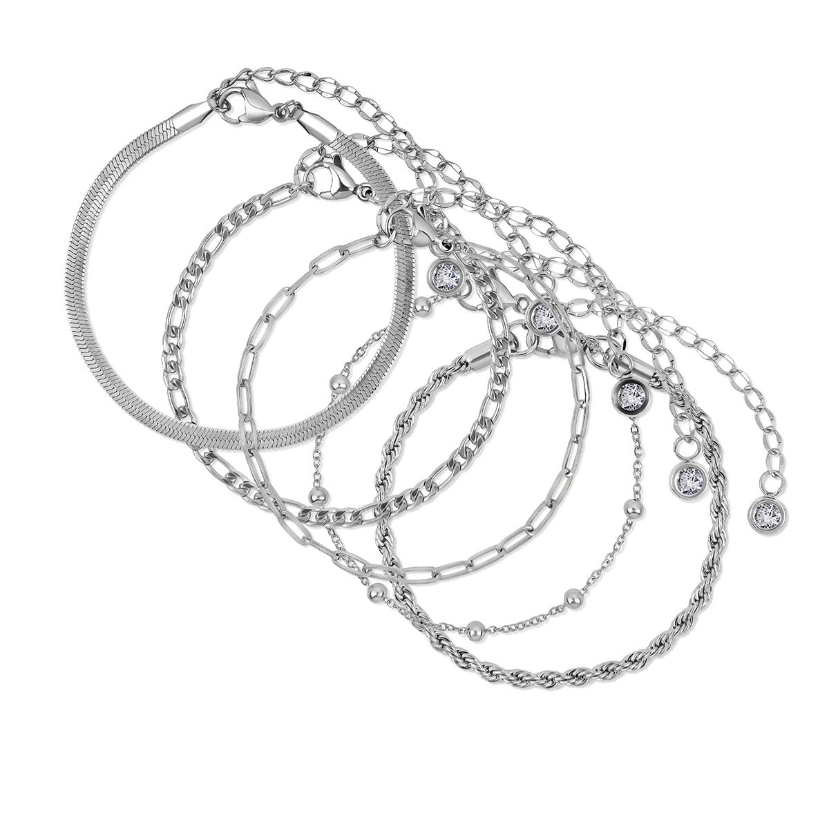 Glamour Bracelet Set with Cubic Zirconia