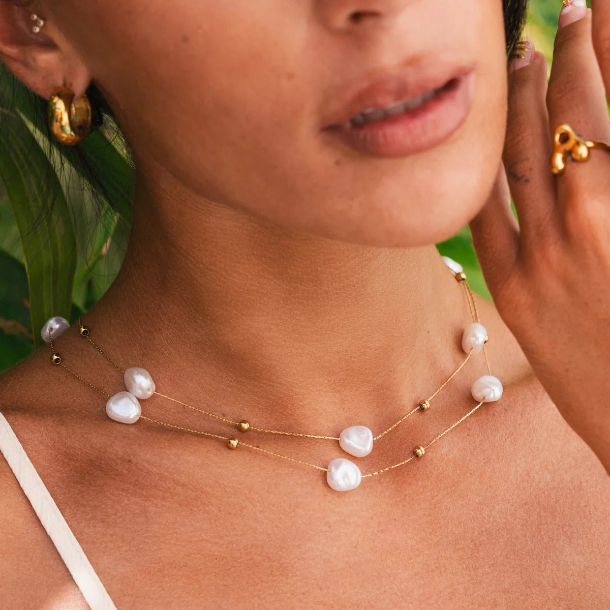 Mix of Necklaces with Irregular Pearls